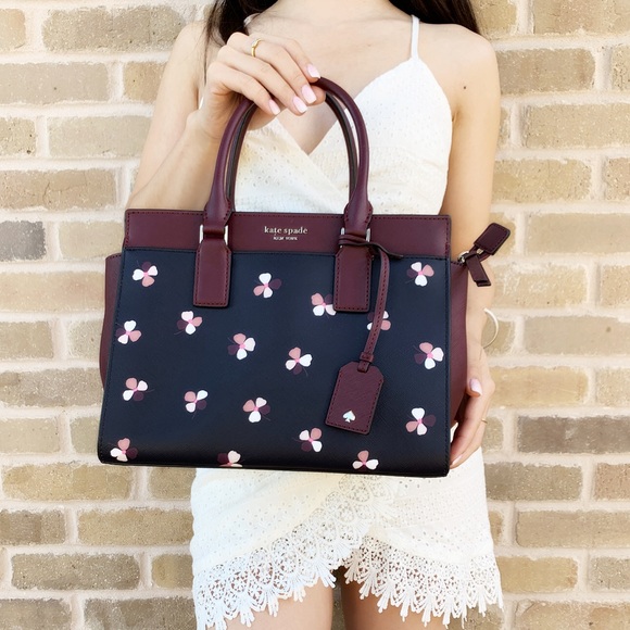 Kate Spade Cameron Street Satchel Black/Floral🌸 - Picture 2 of 4